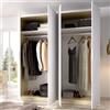 Dmora Guardaroba Grande MonteCorno 51x204h cm Bianco 2 Ripiani Appendiabiti, Armadio Camera da Letto Cassetti
