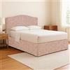 Talamo Italia Letto Piazza e Mezza Blyth Rosa Sfoderabile Contenitore, Dimensione Materasso 120x190 cm