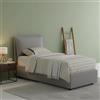 Talamo Italia - Letto singolo Rossella, Letto contenitore con rivestimento in tessuto, 100% Made in Italy, Apertura frontale, con materasso Cm 80x200 incluso, Grigio
