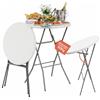Avilia - Tavolo Pieghevole Rotondo Bianco Ø80 cm Ripiano in Resina e Struttura in Acciaio Richiudibile per Interno ed Esterno, Design Moderno, Facile da Usare e Salvaspazio