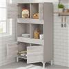 Dmora Credenza Brunswick 78x33x134h cm Beige Cassetti 3 Ripiani, Madia Apertura Push Pull