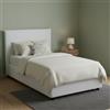 Dmora Letto Piazza e Mezza Astrid, Letto Contenitore con Rivestimento in Tessuto, 100% Made in Italy, Apertura Frontale, Adatto per Materasso Cm 120x200, Bianco