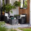 Dmora set Salotto da Esterno Limena Nero Antracite 2 Posti un Tavolino, Salottino Outdoor