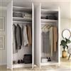 Dmora Guardaroba Grande MonteCorno 51x204h cm Bianco 2 Ripiani Appendiabiti, Armadio Camera da Letto Cassetti