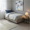 Dmora Talamo Italia - Letto singolo Rachele, Letto contenitore con rivestimento in tessuto, 100% Made in Italy, Apertura frontale, con materasso Cm 80x200 incluso, Tortora
