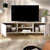 Dmora Mobile Porta TV Avic 40x150x48h cm Bianco 5 Ripiani 2 Ante, con Piedini