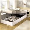 Dmora Letto Singolo Croce Bianco Contenitore Dimensione Materasso 90x190 cm, Testiera con Libreria Inclusa