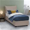 Talamo Italia - Letto singolo Naomi, Letto contenitore con rivestimento in ecopelle, 100% Made in Italy, Apertura frontale, con materasso Cm 80x200 incluso, Tortora