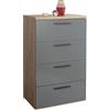 Composad | Cassettiera 4 Cassetti della Linea Sposami per Camera da Letto, Cassettone Camera, Mobile Contenitore, (LxAxP): 69,4x108,2x44,4 cm, Rovere Mielato e Grigio Titanio Laccato, Made In Italy