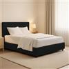 Talamo Italia Letto Matrimoniale Widnes Grigio Scuro Sfoderabile Contenitore, Dimensione Materasso 160x190 cm