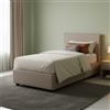 Dmora Letto Singolo Catia, Letto Contenitore con Rivestimento in Tessuto, 100% Made in Italy, Apertura Frontale, con Materasso Cm 80x200 Incluso, Tortora