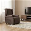 Dmora Poltrona Umberta 75x84x107h cm Marrone Sfoderabile Reclinabile, Poltroncina Braccioli Made in Italy