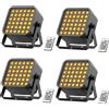 Oloaxolx FARETTO LED BATTERIA 36 LED 54W RGBWA UV 6 IN 1 PER FESTE 4PCS LUCE PAR