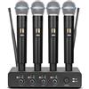 Depusheng MICROFONO WIRELESS KARAOKE UHF PROFESSIONALE 4 CANALI CORPO METALLO SYSTEM