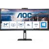 AOC MONITOR CURVO 34 POLLICI UW QHD 3440X1440 100HZ VA PANEL 4MS GTG USB CU34V5CW/BK