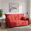 Talamo Italia - Divano letto 3 posti Allyson, Sofà con apertura a carrello in tessuto imbottito, Braccioli standard, 100% Made in Italy, Cm 190x90h85, Rosso