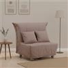 Talamo Italia Letto Alma, Divano Singolo, 100% Made in Italy, Poltrona Soggiorno con Apertura a Carrello, in Tessuto imbottito, con Cuscini Inclusi, Cm 85x90h85, Tortora