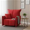 Dmora Talamo Italia - Poltrona Almerinda, Divano singolo, Poltrona soggiorno apertura a carrello, Braccioli standard, 100% Made in Italy, Cm 110x90h85, Rosso