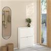 Dmora - Scarpiera Celine, Mobile portascarpe, Armadio da ingresso multiuso, Mobiletto per calzature, 70x17 h85 cm, Bianco