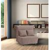Talamo Italia - Poltrona Alma, Divano singolo, Poltrona soggiorno apertura a carrello in tessuto imbottito, Cuscini inclusi, 100% Made in Italy, Cm 85x90h85, Tortora
