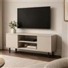 Dmora Mobile Porta TV Tychy, Credenza da Soggiorno, Armadio Basso per TV, Base Parete attrezzata, 48x155 h40 cm, Beige