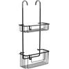TATAY Porta Sapone per Doccia Appendino Doccia a 2 Livelli in Alluminio | Resiste Umidità e Corrosione | Supporta 8 kg | Installazione Facile Senza Fori | Design Moderno | 28 x 15,5 x 56 cm - Nero