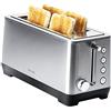 Cecotec Tostapane BigToast Extra Double. 1600W, in acciaio, 2 fessure lunghe extra-larghe per 4 fette, 4 funzioni predefinite, raccogli-briciole.