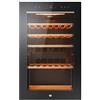 Haier Wine Bank 50 Serie 5 Cantinetta Vino, 49 Bottiglie, 1 Zona, Vetro Anti-UV, LED 3D, Ripiani in Legno, Controllo tramite App, Libera Installazione, Classe F, 49,7 x 58,5 x 82 cm, Nera - HWS49GA