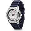 Victorinox Orologio Donna I.N.O.X. V Ø 37 mm, Swiss Made, Quarzo Analogico, Impermeabile fino a 100 m, Vetro Zaffiro, Cinturino in Caucciù, Bianco/Blu