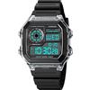 TONSHEN Unisex Orologi da Polso Uomo e Donna Impermeabile Outdoor Sportvio Digitale Militare Tattico Elettronico Orologio Doppio Tempo Plastica Cassa e Gomma Cinturino (Bianco)