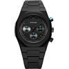 D1 Milano Watch PHBJ Poly Chrono 1,6 (40,5 mm), Colore: nero antracite., Medium, Tipo di bracciale: