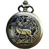 VALICLUD Orologio Da Tasca Orologio Da Tasca Vintage Quarzo Quadrante Digitale Orologio Da Tasca Meccanico Orologio Da Collana Regali Per Marito Maschio (Cervo)