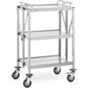 Helloshop26 Carrello di servizio 3 ripiani (2X) 50 x 83/40 x 58 cm 90 kg pieghevole in acciaio inossidabile 14_0005038