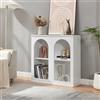 [en.casa] Credenza Mobile Contenitore Espositore Basso con Ripiano Interno e Vani Aperti Comò per Archiviazione Sala da Pranzo Soggiorno Ingresso 80x30x80 cm - Bianco