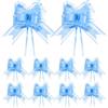 G2PLUS 10PCS Fiocchi Grandi da Regalo Blu Iridescente: Fiocco Decorativo da 16 cm, Coccarde Autotiranti Fiocco per Confezioni Regalo, Matrimoni, Compleanni e Natale