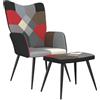 vidaXL Sedia Relax con Sgabello in Tessuto Patchwork
