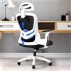 LEVIPE Sedia da ufficio ergonomica con supporto lombare, schienale e poggiatesta regolabili, sedia da ufficio in rete traspirante per ufficio a casa