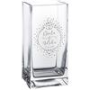 Casa Vivente Vaso da Fiori in Vetro con Incisione Romantica, Motivo FEDI Nuziali, Personalizzato con Nomi e Data, Cerchio di Cuori, Decorazione Matrimonio, Regalo per Sposi