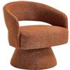 Vente-unique-Poltrona girevole in tessuto ciniglia terracotta FEDOTE
