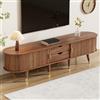 BTM Mobile TV con ante scorrevoli Lowboard Stand Stand TV con cassetti Mobile TV per soggiorno, colore noce