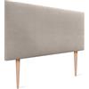 DHOME Testiera in similpelle o tessuto AQUALINE Liscia e con gambe Testiera per letto imbottita Testiera per letto imbottita (95cm con Gambe (Lits 70/80/90), Tessuto Beige)