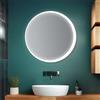 Inbagno Specchio da Bagno Tondo Diametro 70 cm, retroilluminato con Cornice Luminosa LED, Luce Bianca Naturale, Installazione a Parete