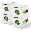 Iris Ohyama, Scatola di Raccoglimento in Plastica con Coperchio, 55L, Lotto di 4, Trasparente, Clip di Chiusura, Maniglia, Impilabile, Organizzazione Solida e Durevole, per Camera, Ufficio, BSB-55