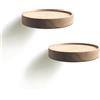 anaan Coracle Mensola da Muro Rotonda Legno Mensole Parete Set 2 Ø12cm
