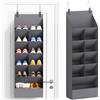 Lifewit Organizer Scarpe da Porta con 6 Livelli e 11 Ampie Tasche Profonde, Porta Scarpe da appendere per 12 Paia di Sneaker e Stivali, Grigio