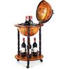 COSTWAY Mappamondo Bar con Ruote Mobile Porta Liquori, con Stile Retrò (Marrone 47 x 47 x 90 cm)