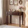 PADMA HOUSE Scrivania in Legno Massiccio, Tavolo da Ufficio con Cassetti, Scrivania per Computer, Tavolo da Trucco, Tavolo da Toeletta (Marrone, Tavolo da Toeletta con Specchio)