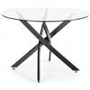 HM hemax HOME DESIGN HEMAX Tavolo da Pranzo Circolare, Top in Vetro Temperato, Struttura Robusta, Base Design Moderno, per Soggiorno Cucina Sala da Pranzo, Diametro 100 cm