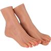 Vnmcry Modello di Piedi in Silicone Dimensione Reale per Uomo e Donna Morbido e Flessibile Manichino per Esposizione Scarpe Sandali e Calze (1 Paio, Piede Donna, Bronzo)