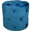 SAMIRA Pouf in velluto capitonné blu petrolio, poggiapiedi mod. Honey